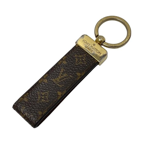 LOUIS VUITTON Porte Cles Dragonne M65221 Monogram Canvas Gold Monogram